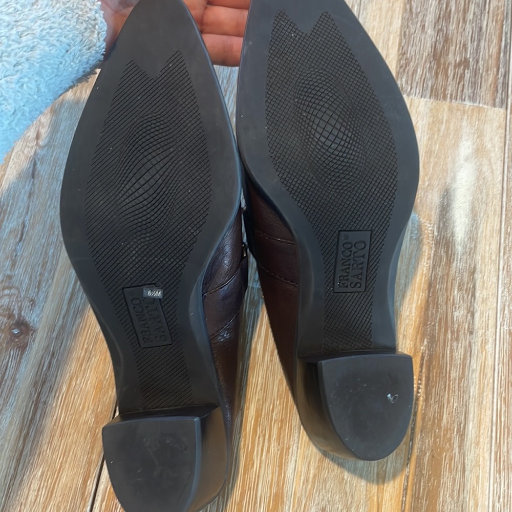 FRANCO SARTO western emerald leather slides, so much fun! Size 6.5 - Picture 5 of 6